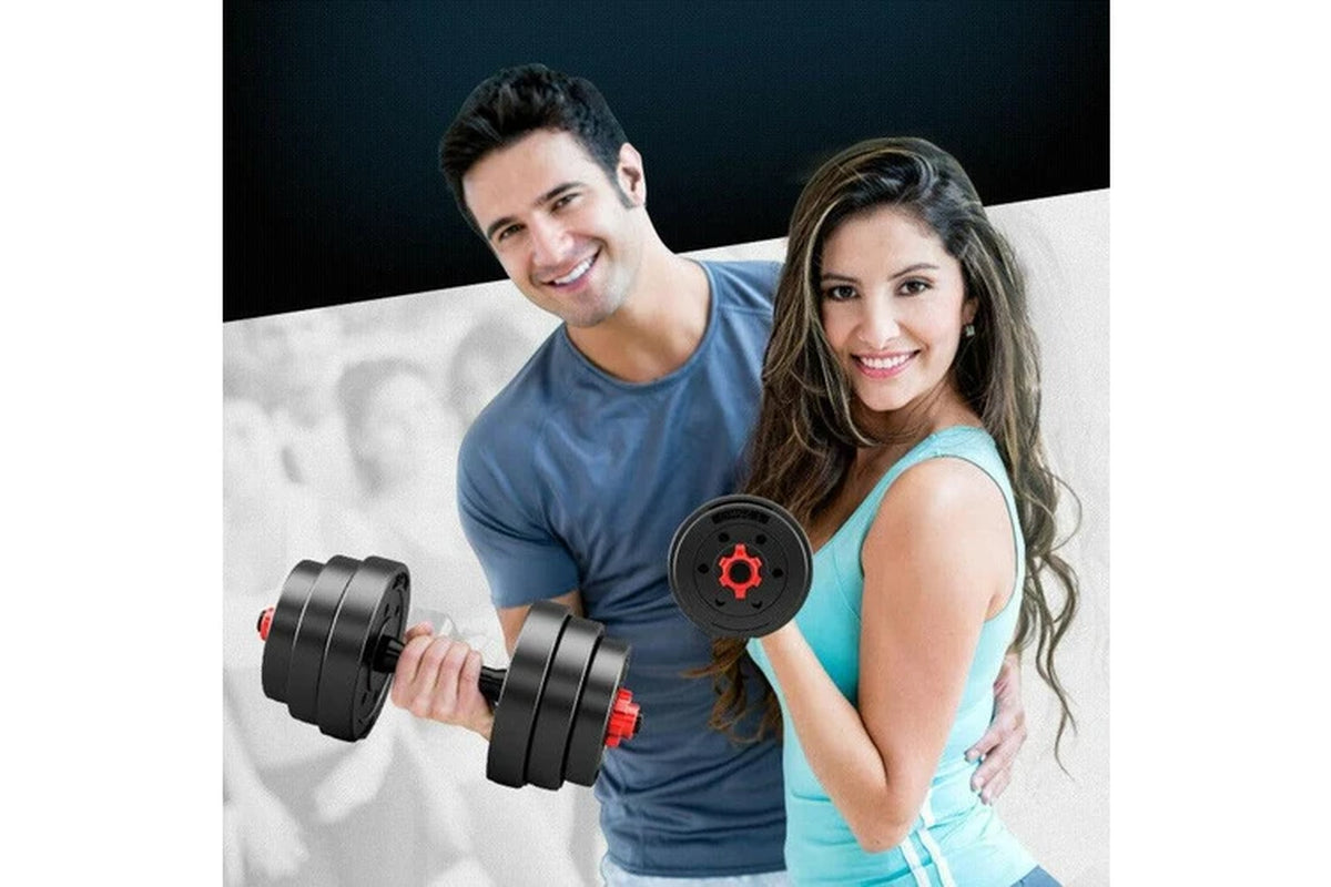 Fitness Master 30Kg Adjustable Dumbbell Set Barbell Home GYM Exercise Weights Fitness
