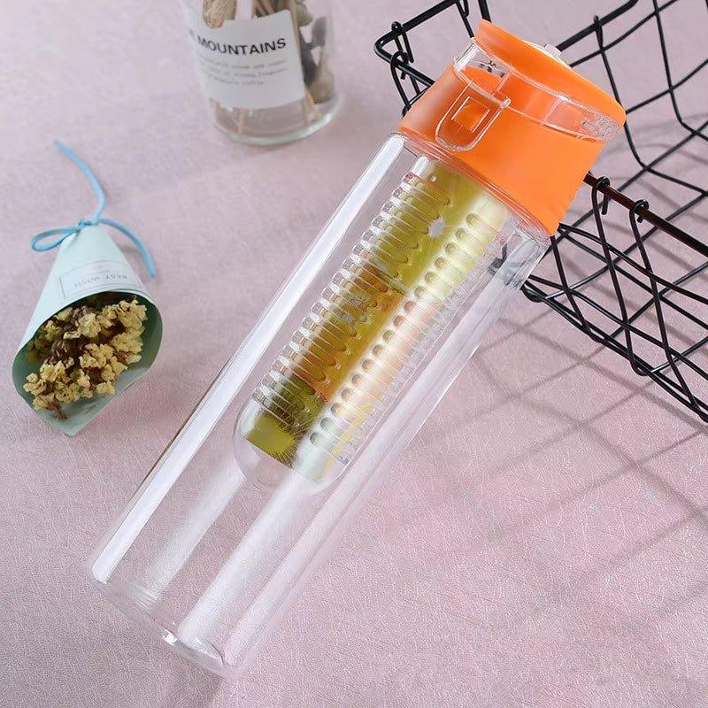700ML Sports Lemon Juice Bottle Portable Fruit Infusing Infuser Water Bottle Camping Travel Bottles