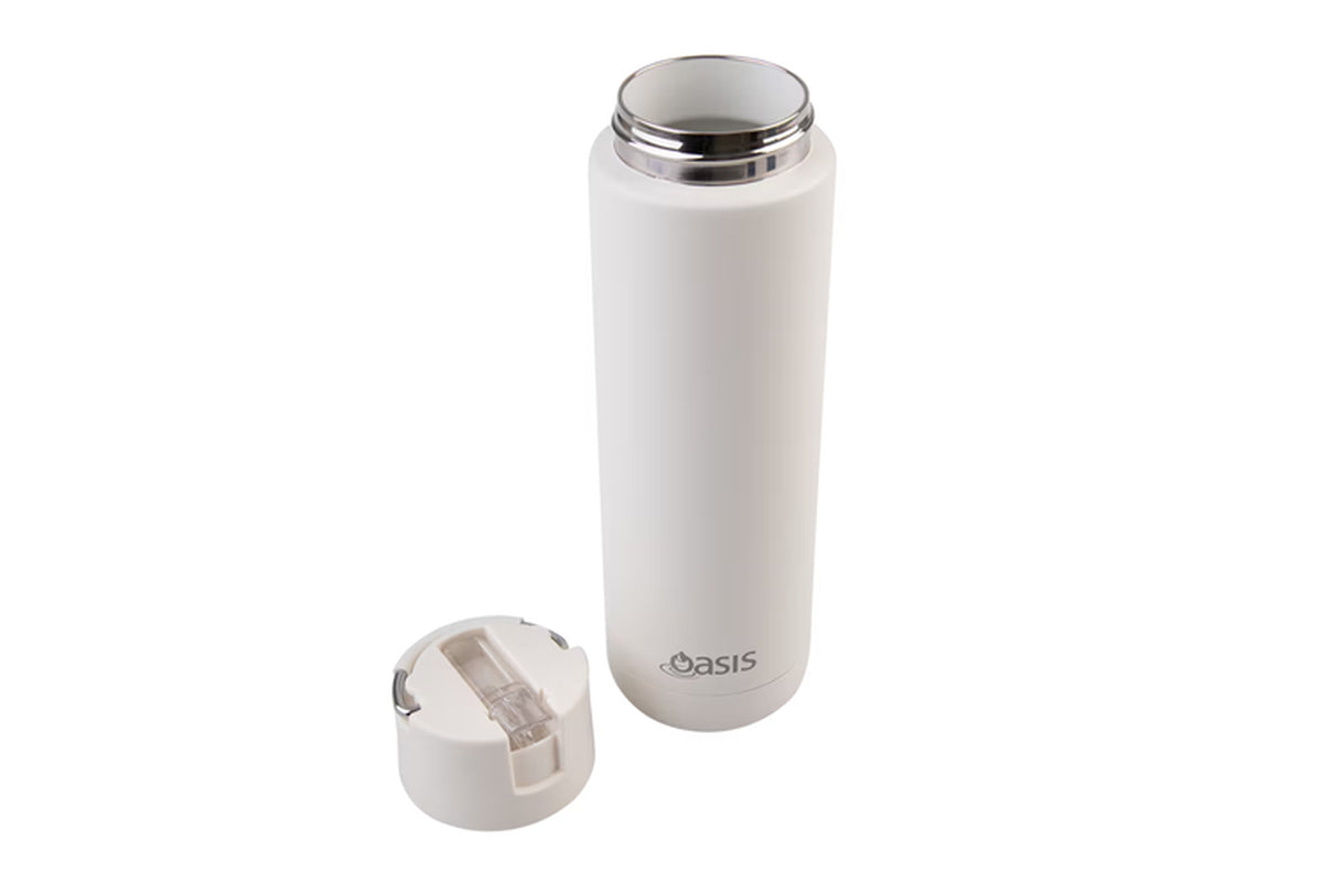 Moda Ceramic Lined Stainless Steel Wall Drink Bottle 700Ml Alabaster