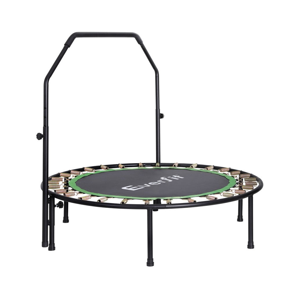 Everfit 48Inch round Fitness Trampoline Rebounder Adjustable Handrail Green