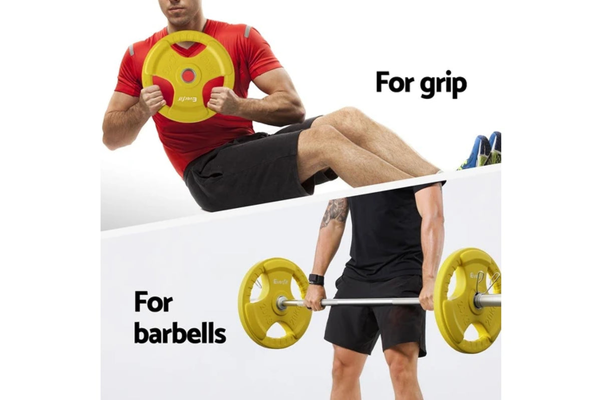 Barbells 46KG 120CM Dumbbell Barbell Plate Weight Lifting Home Gym Yellow
