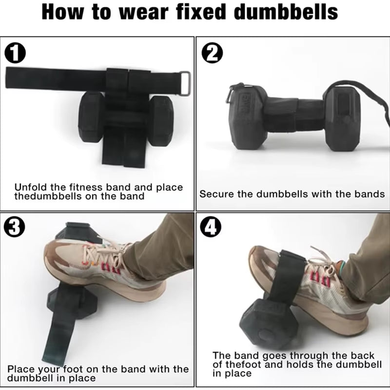 1/2Pcs Dumbbell Ankle Strap Weight Lifting Foot Bands Tibialis Trainer Leg Muscle Strengthen Training Workout Fitness Equipment