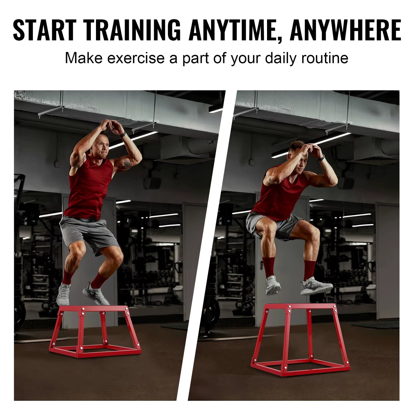 Succebuy 12/18 Inch Jump Box Anti-Slip Fitness Exercise Step up Box for Home Gym Training Conditioning Strength Training