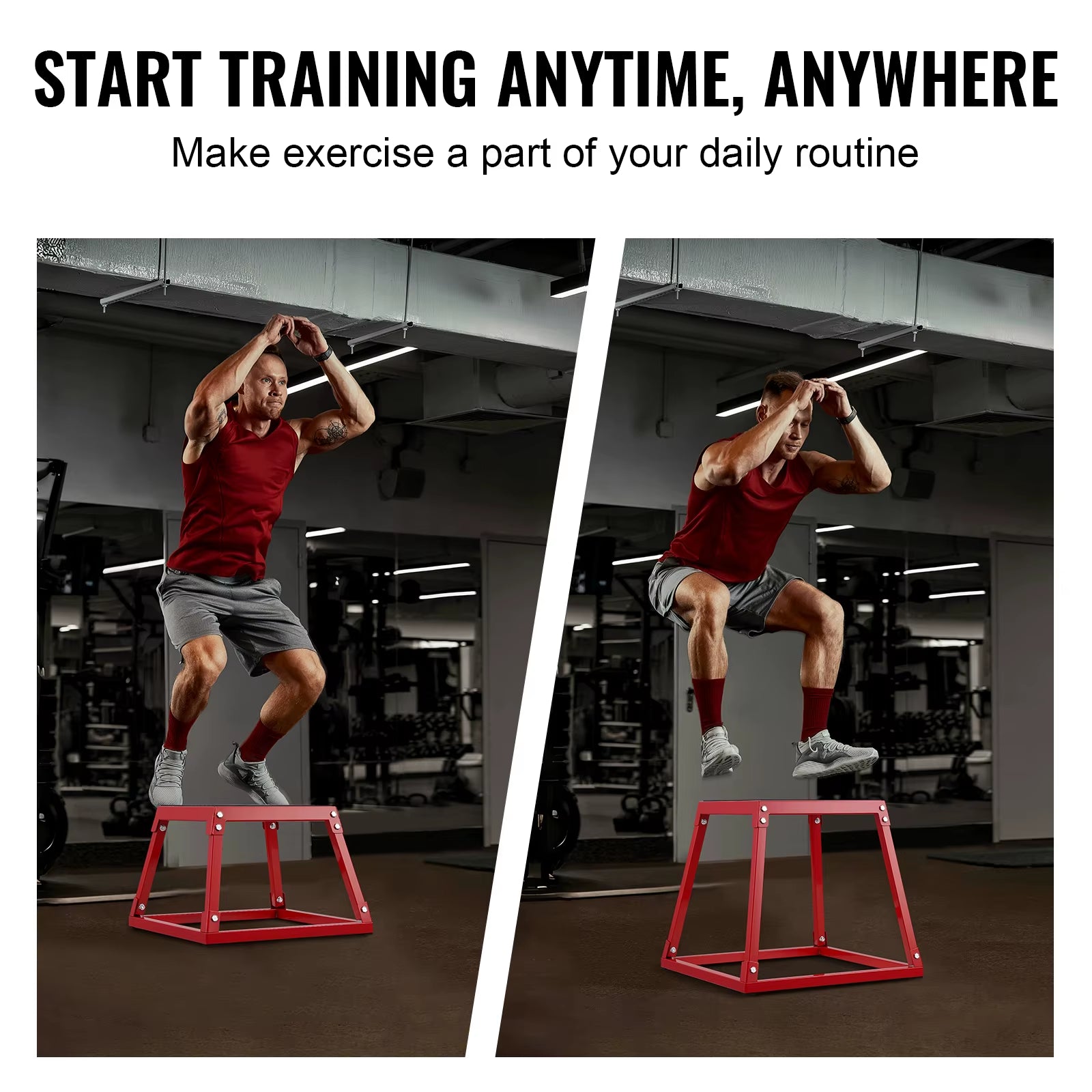 Succebuy 12/18 Inch Jump Box Anti-Slip Fitness Exercise Step up Box for Home Gym Training Conditioning Strength Training