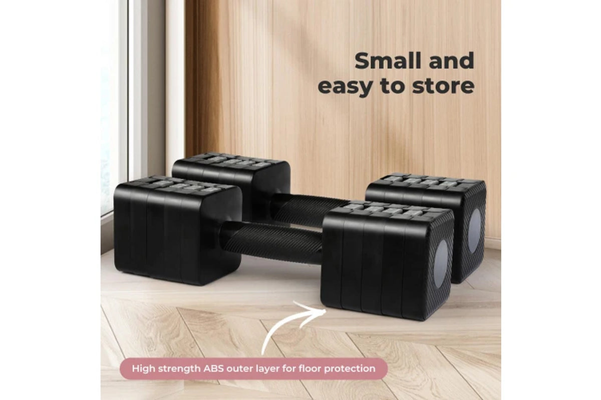 a Pair 2.8KG-10KG Adjustable Dumbbells Set Black