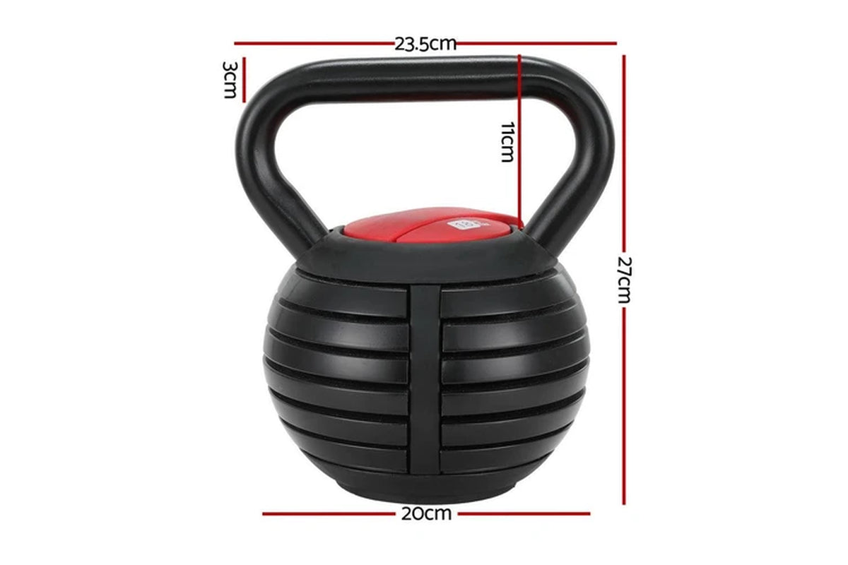 Everfit 18Kg Adjustable Kettlebell Set Portable Kettle Bell Weight Dumbbells 10Lbs 40Lbs