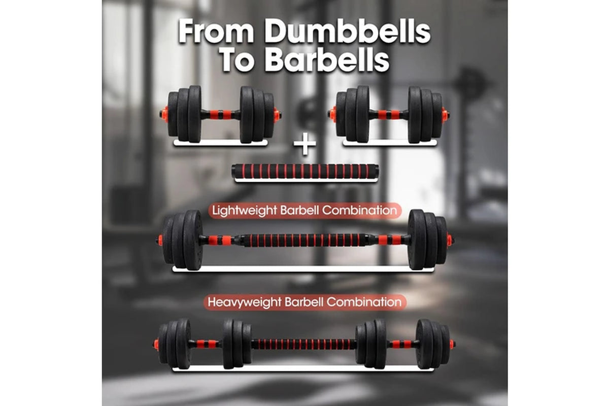 25KG Adjustable Dumbbell Barbell Set