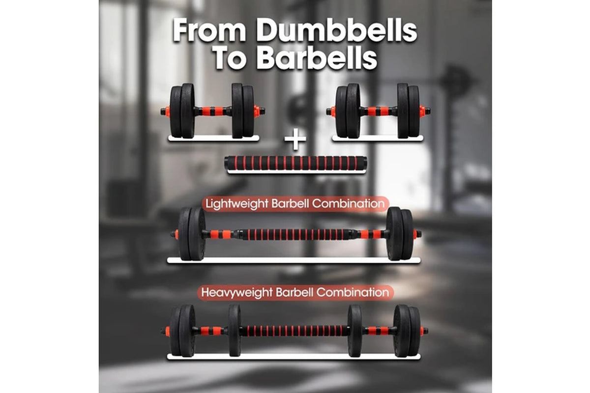 15KG Adjustable Dumbbell Barbell Set