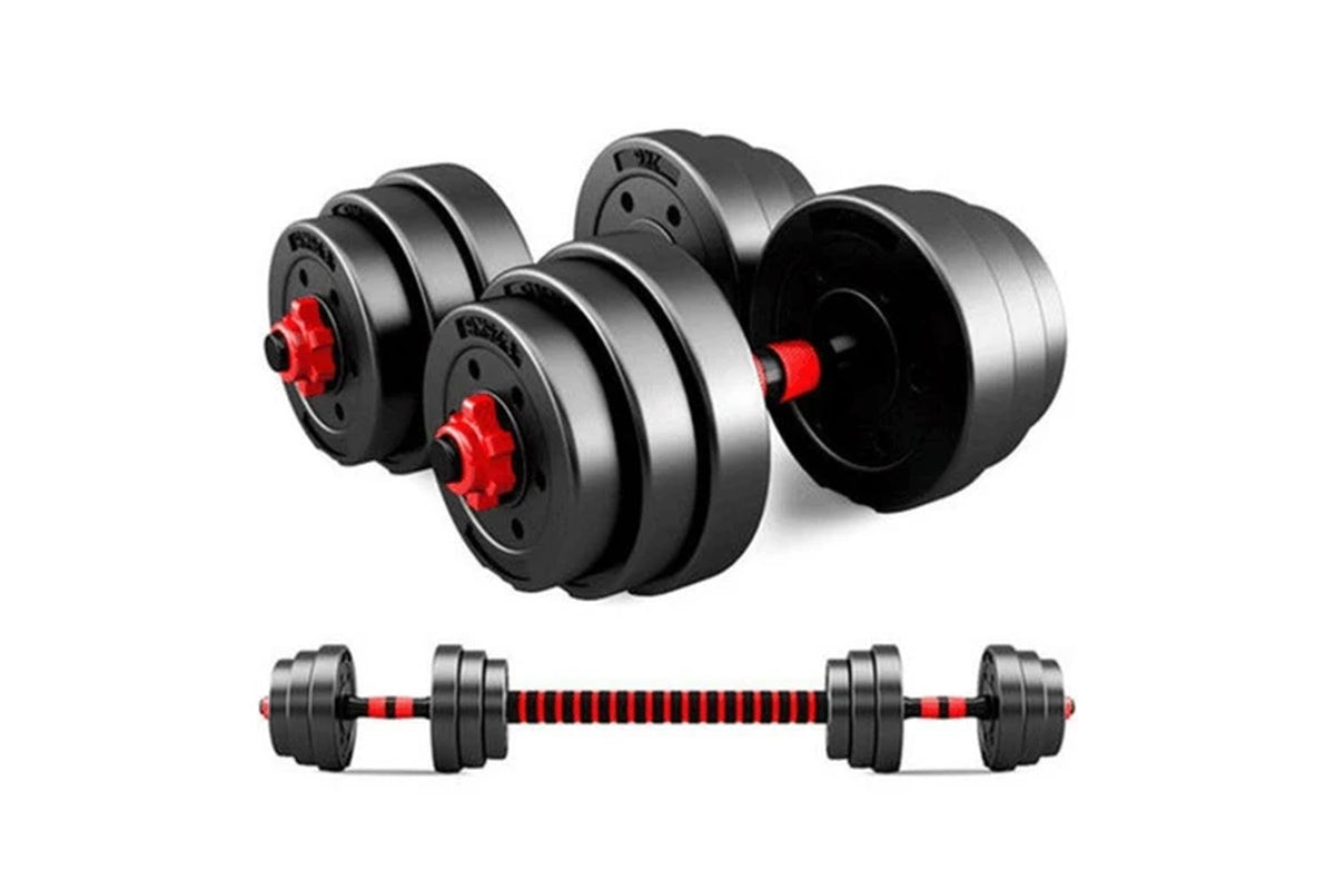Fitness Master 30Kg Adjustable Dumbbell Set Barbell Home GYM Exercise Weights Fitness