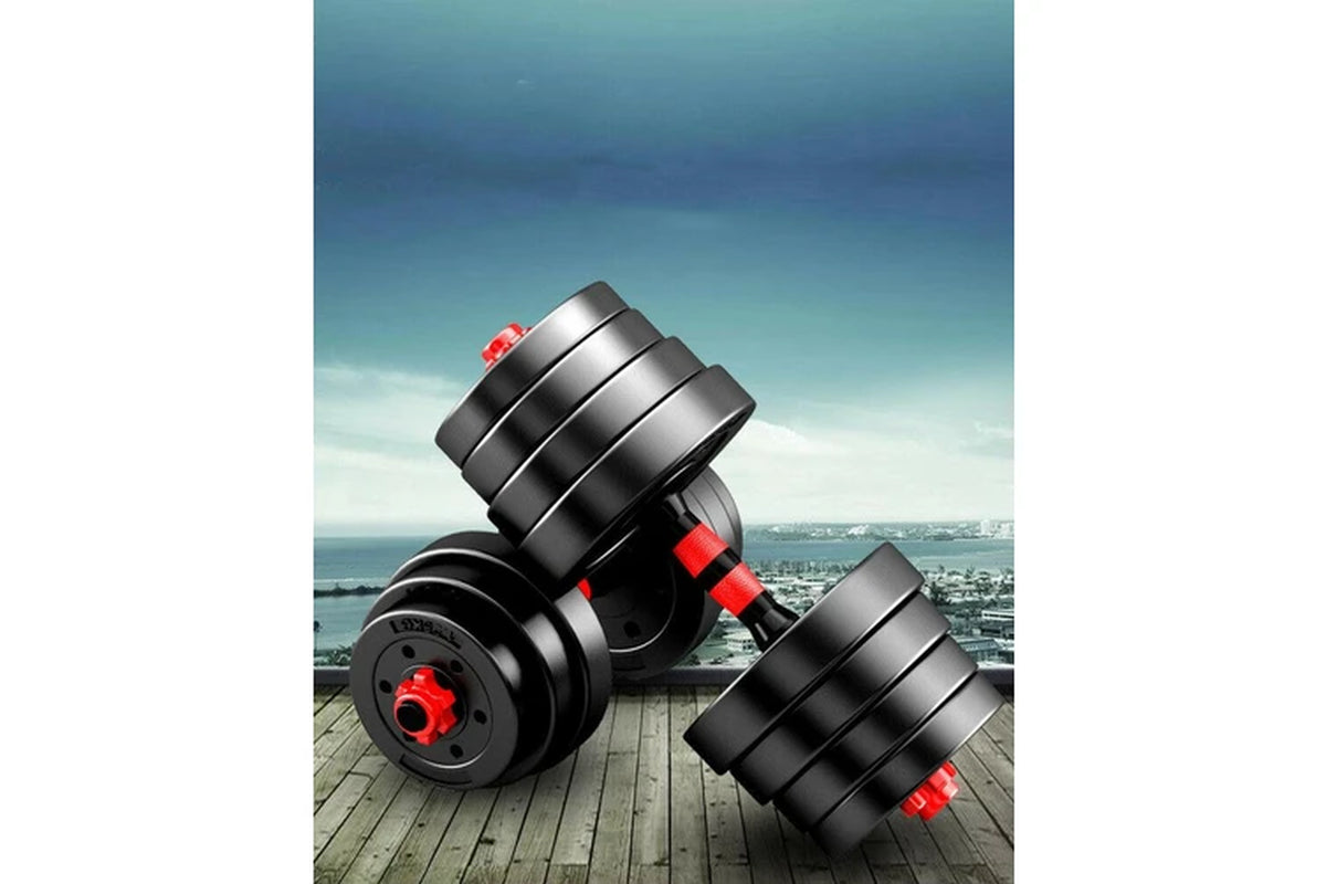 Fitness Master 30Kg Adjustable Dumbbell Set Barbell Home GYM Exercise Weights Fitness
