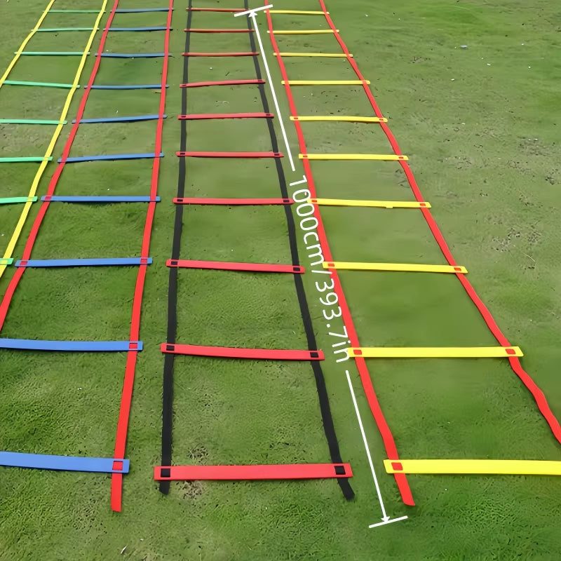 Soccer & Basketball Agility Training Set with Soft Skipping Ladders, Speed Rope - Includes Storage Bag