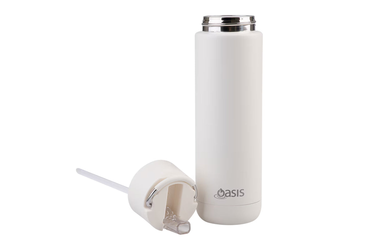 Moda Ceramic Lined Stainless Steel Wall Drink Bottle 700Ml Alabaster