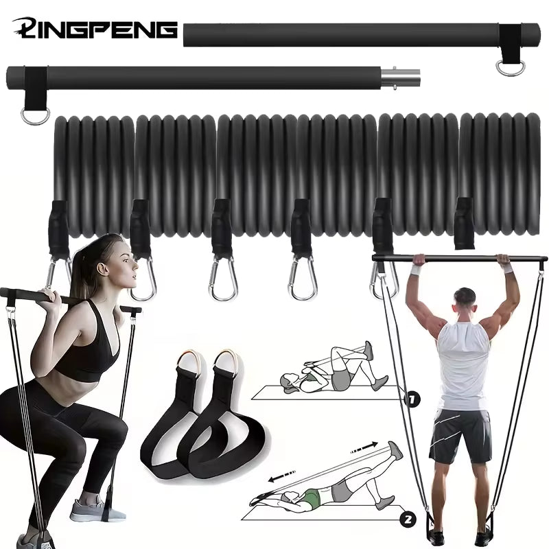 Resistance Pilates Bell Kit, Portable Home Gym Pilates Resistance Barbell Kit for Full Body Workouts