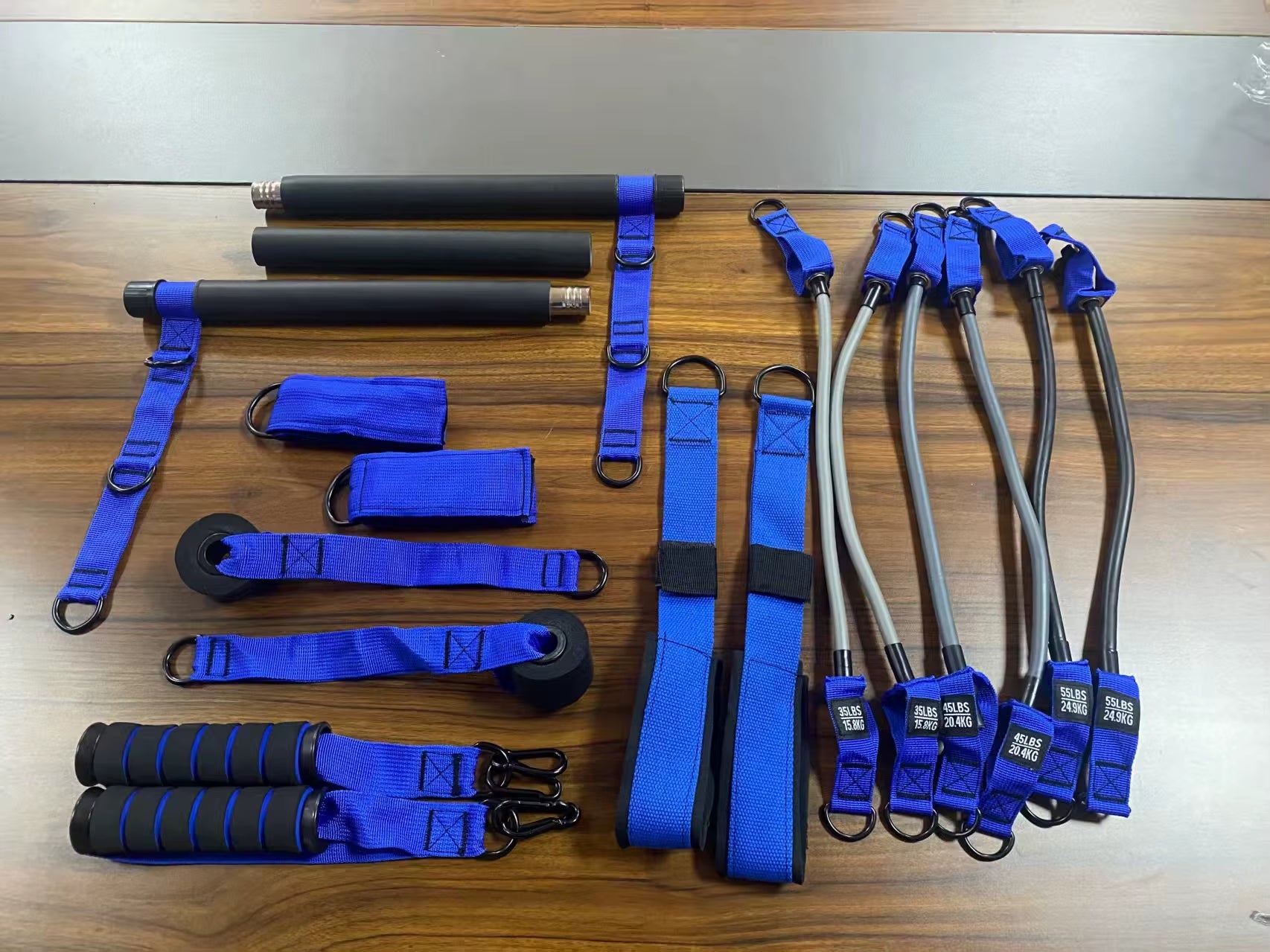 Resistance Band Home Pilates Set with Resistance Bar Bands All-In-One Strength Training Kit for Full Body Workout