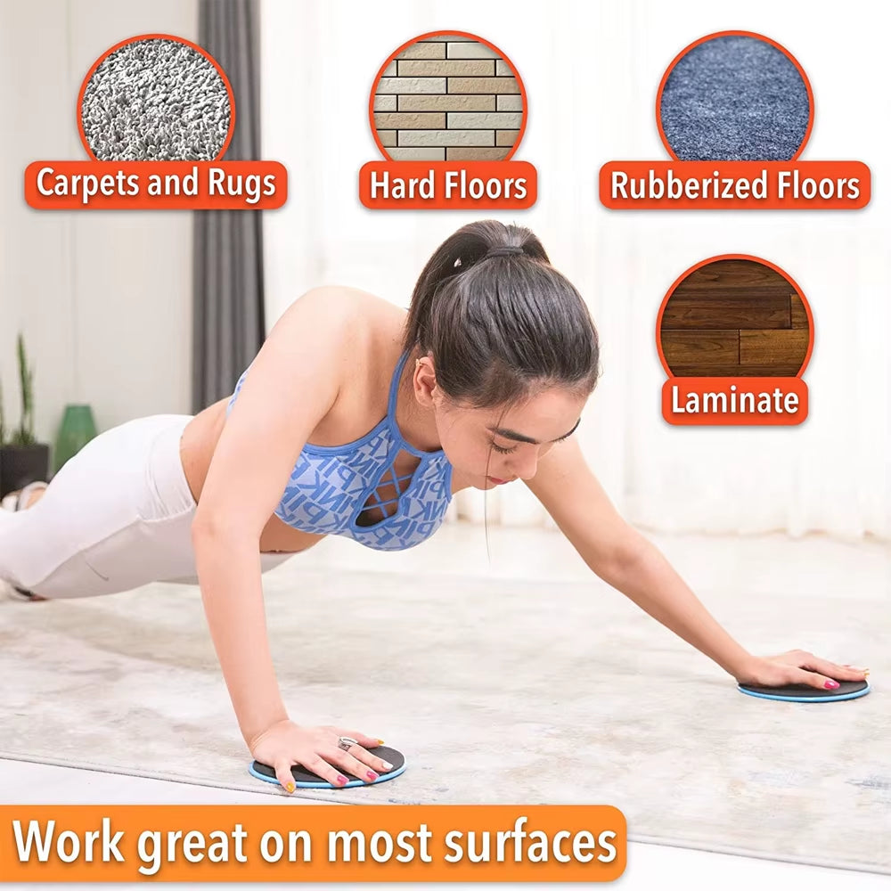 Exercise Core Sliders, Dual Sided Exercise Gliding Discs Use on Carpet or Hardwood Floors,Light,Portable,Abdominal,Core Workouts