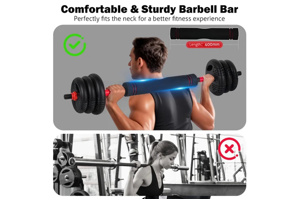 20Kg Adjustable Dumbbells, 5-In-1 Dumbbells Set Used as Barbell, Kettlebells, Push up Stand, Weight Plate for Home Gym