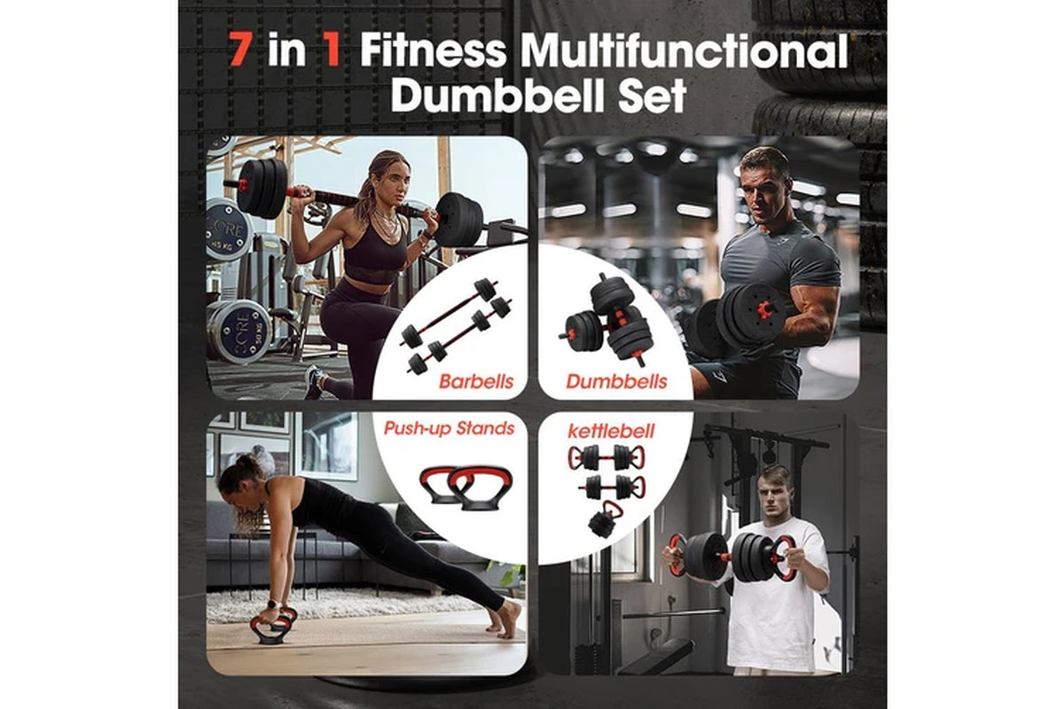 25KG Adjustable Dumbbell Barbell Set