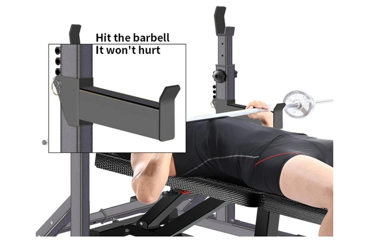 Home Gym Squat Rack Adjustable Barbell Rack Bench Press Weight Lifting